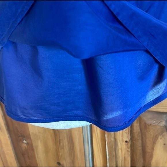 Loft Petites Blue Silk/Cotton Double layered Sleeveless Ruffle Blouse Sz… - Picture 14 of 14